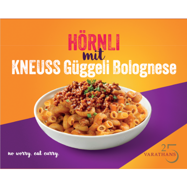 Hörnli mit KNEUSS Güggeli Bolognese